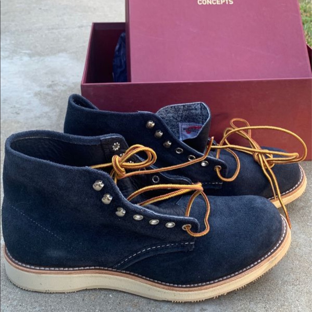 Red Wing Shoes: Blue Suede and Leather boot